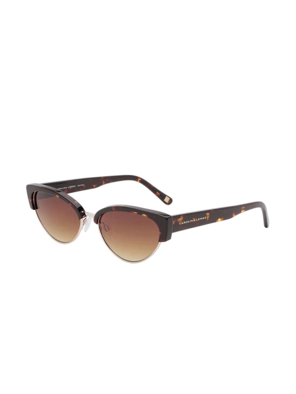 NEW Carolina Lemke Brown Cinnamon Cat Eye Tortoiseshell Frame Sunglasses
